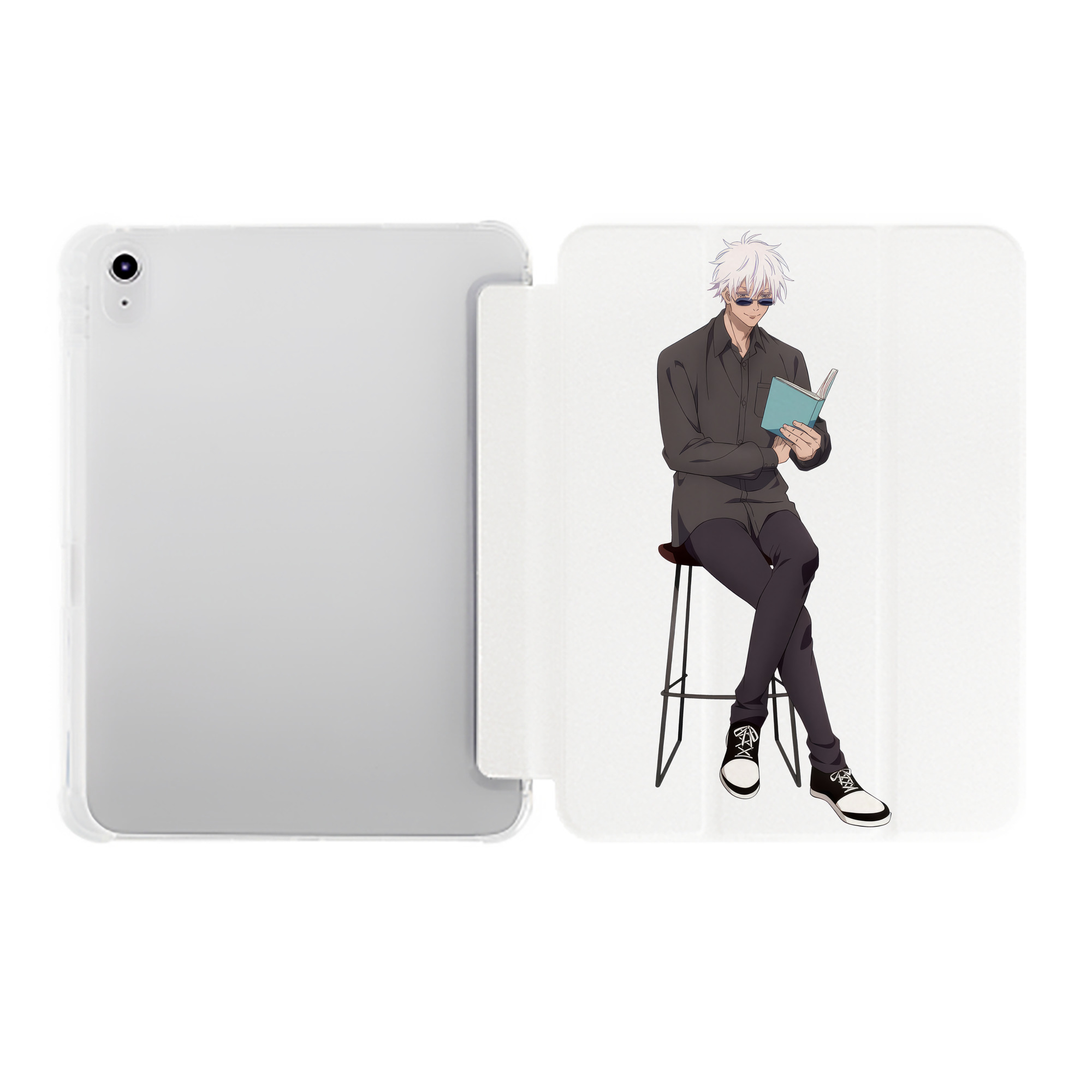 （画像用） 呪術廻戦 Jujutsu Kaisen IPad ケース ペン収納付き 三つ折りスタンド PUレザー×シリコン 対応機種9.5/10.5/10.9インチ